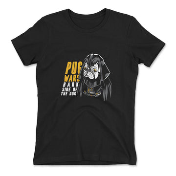 Darth Pug Womens T-Shirt in Black color